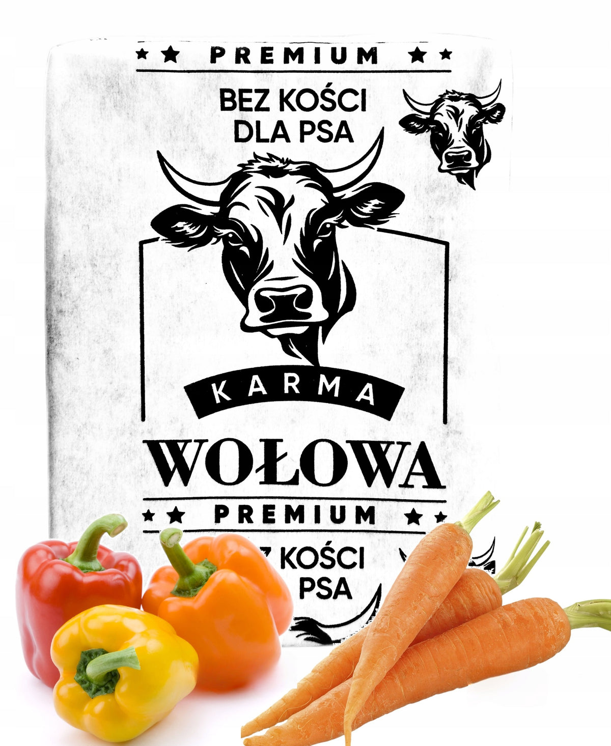 Mrożone mięso wołowe dla psa BARF 10 kg – 100% wołowina bez kości, 40 kostek po 250 g