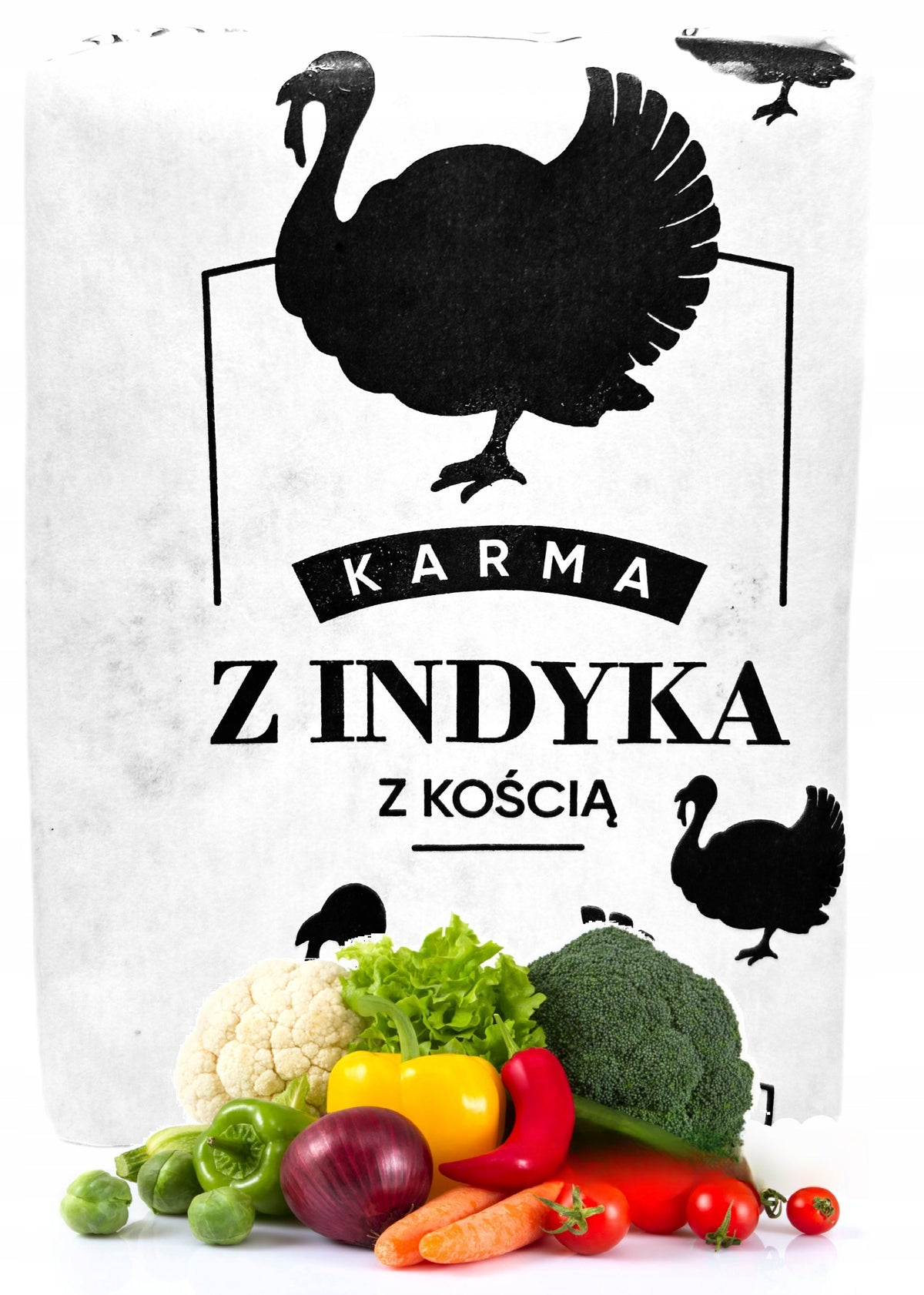 Mrożone mięso z indyka dla psa BARF 10 kg – 40 kostek po 250 g, bezzbożowe, z kością