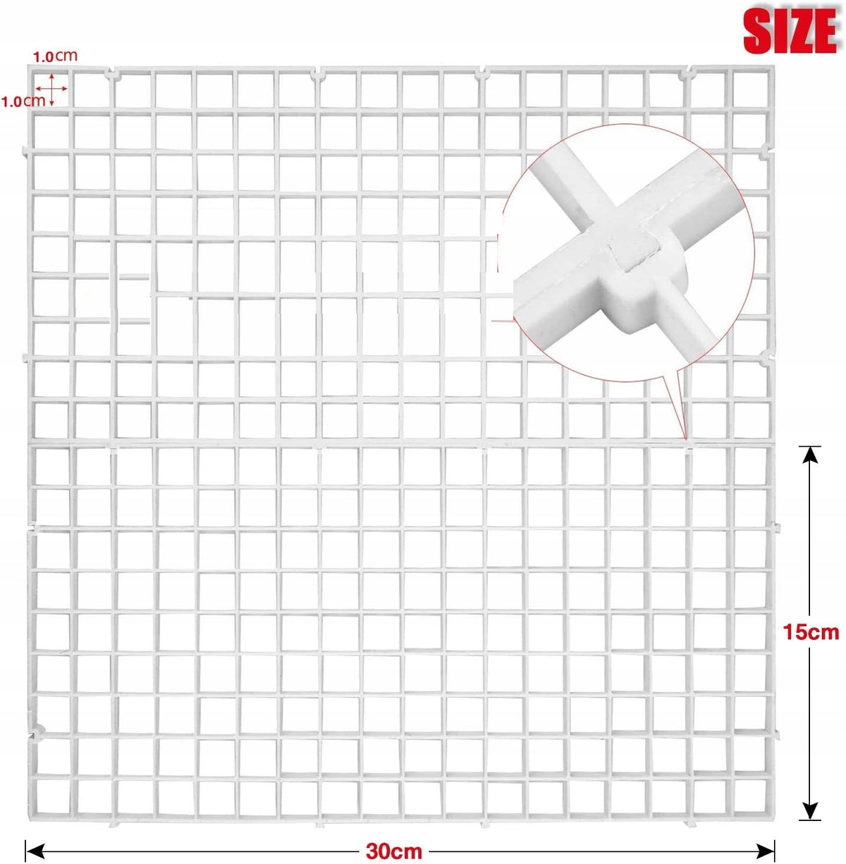 Przegroda do akwarium 30 x 15 cm, zestaw 10 kratek do oddzielania ryb – biała
