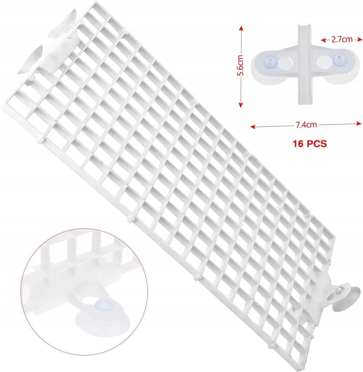 Przegroda do akwarium 30 x 15 cm, zestaw 10 kratek do oddzielania ryb – biała