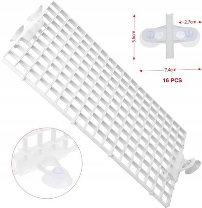 Przegroda do akwarium 30 x 15 cm, zestaw 10 kratek do oddzielania ryb – biała