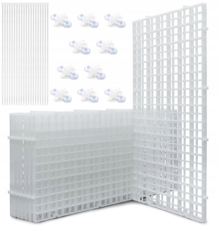 Przegroda do akwarium 30 x 15 cm, zestaw 10 kratek do oddzielania ryb – biała