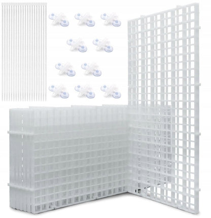 Przegroda do akwarium 30 x 15 cm, zestaw 10 kratek do oddzielania ryb – biała