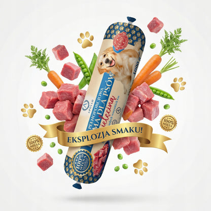 Apollo Mokra karma dla psa w batonie 10 x 1 kg – 100% mięsa, bez zbóż, cielęcina
