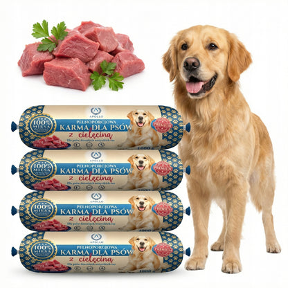 Apollo Mokra karma dla psa w batonie 10 x 1 kg – 100% mięsa, bez zbóż, cielęcina