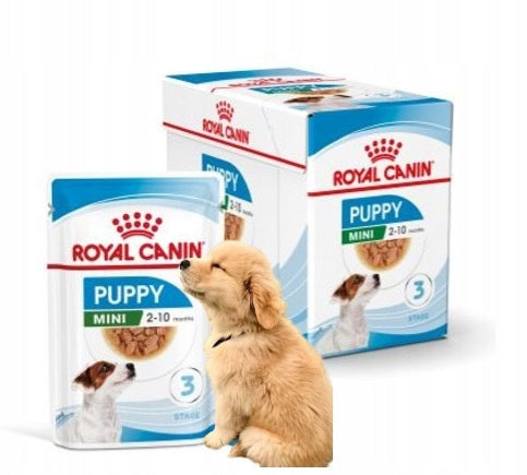 Royal Canin Mini Puppy mokra karma dla szczeniąt, kawałki w sosie 12 x 85 g – kurczak