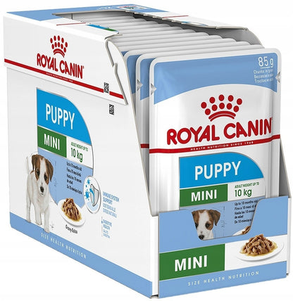 Royal Canin Mini Puppy mokra karma dla szczeniąt, kawałki w sosie 12 x 85 g – kurczak