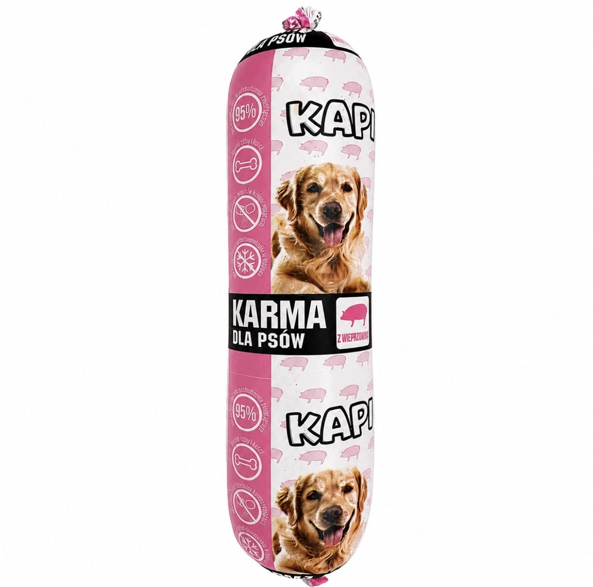 KAPI Mokra karma dla psa w batonie 900 g – 95% mięsa, pełnoporcjowa, wieprzowina