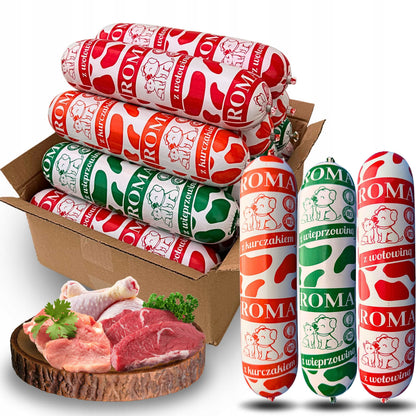 Roma karma mokra dla psa w batonach 19 x 1 kg – 80% mięsa, bez kości, mix smaków