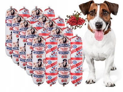 Mokra karma dla psa w batonie 19 x 1 kg – 95% mięsa, wołowina, przysmak i salceson
