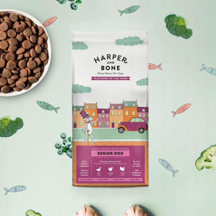 HARPER & BONE Senior & Light sucha karma dla psa z nadwagą 2 kg – indyk z warzywami