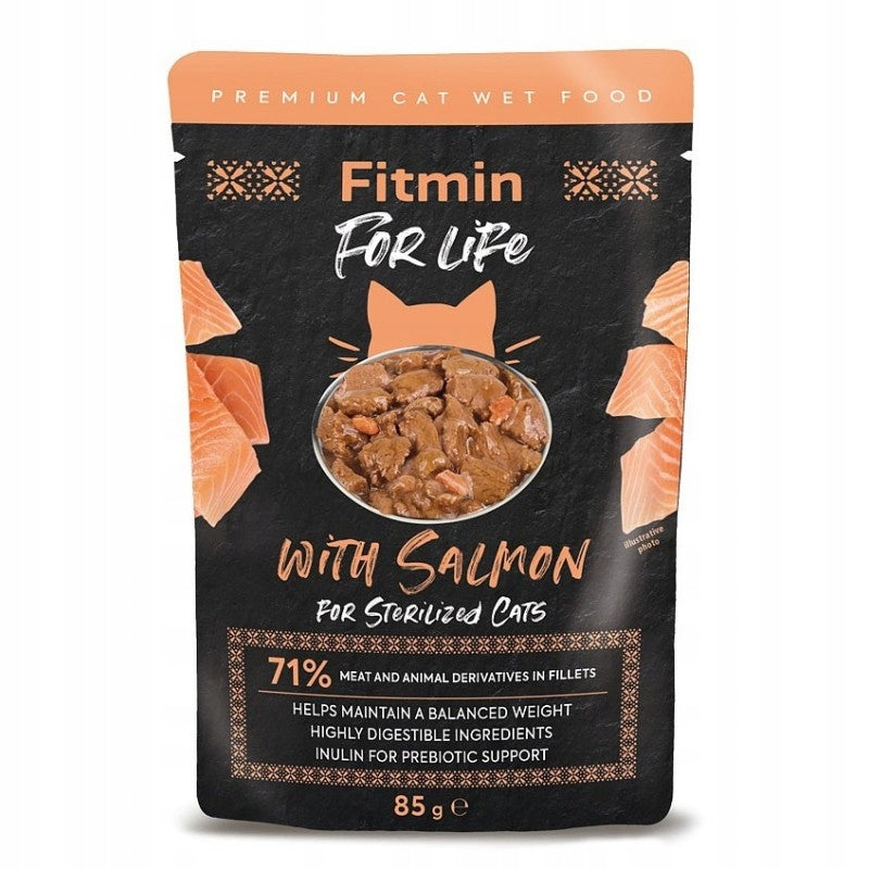 Fitmin Mokra karma dla kota 20 x 85 g – fileciki w sosie, dla dorosłych kotów, mix smaków