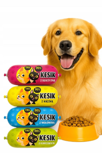 Mokra karma dla psa w batonie 29 x 1 kg – 90% mięsa, bez konserwantów, mix smaków