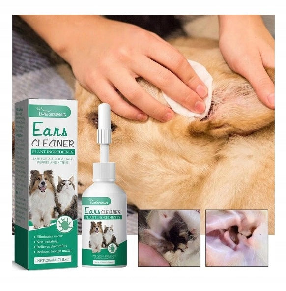 Krople do uszu dla psa i kota 20 ml – płyn do czyszczenia uszu z aloesem i alantoiną