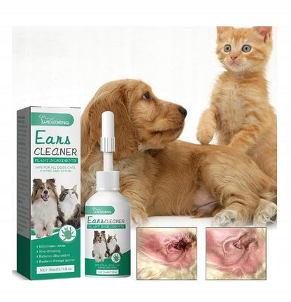 Krople do uszu dla psa i kota 20 ml – płyn do czyszczenia uszu z aloesem i alantoiną