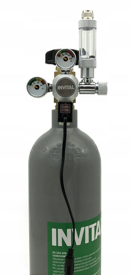 Invital Zestaw CO2 do akwarium 5 l z reduktorem, dyfuzorem i zaworem 12 V – nocne wyłączanie