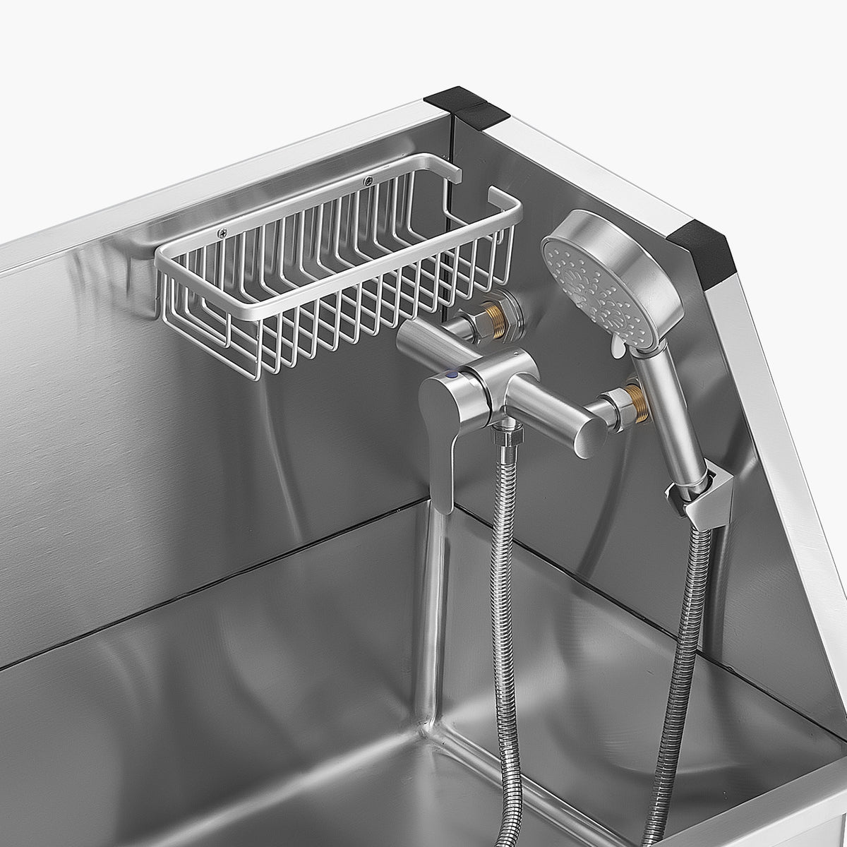 Vevor Wanna groomerska dla psa i kota ze stali nierdzewnej, nośność 80 kg – srebrna