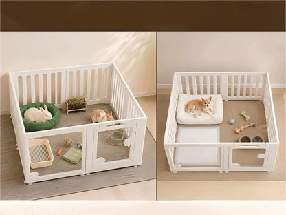Kojec dla psa akrylowy 150 x 100 x 60 cm – przezroczysty, modułowy, 10 paneli