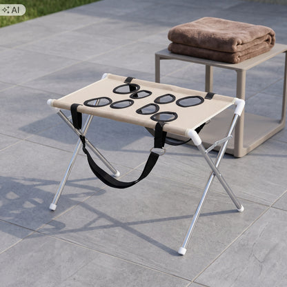 Hamak do pielęgnacji psa ze składanym stojakiem ze stali nierdzewnej 60 x 40 cm – khaki