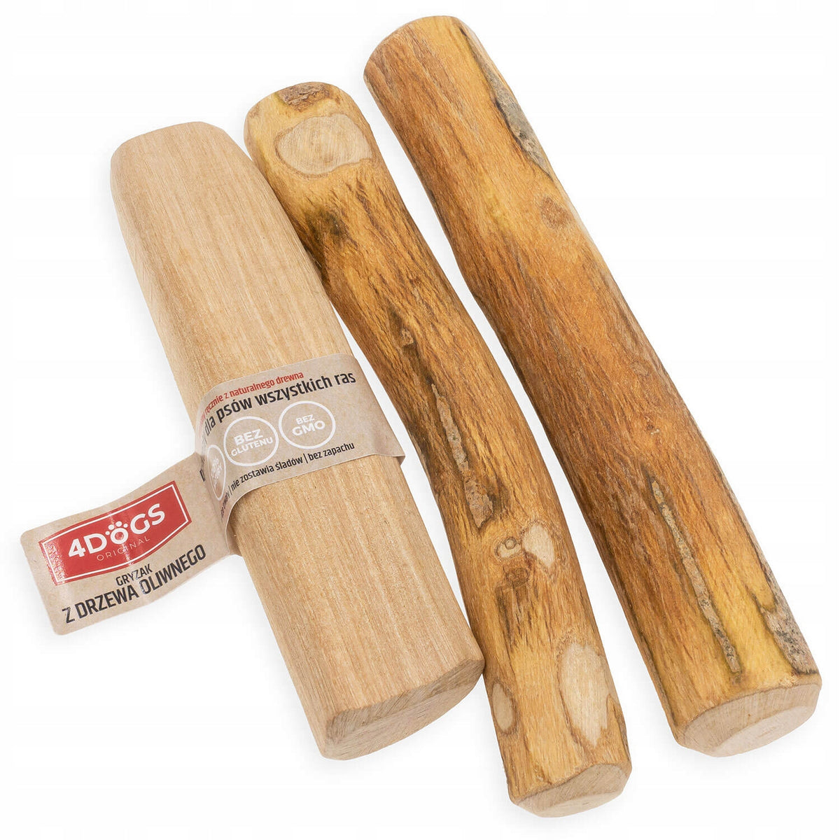 4Dogs Gryzak dla psa z drzewa oliwnego 12–22 cm – naturalny patyk z oliwą, rozmiar S