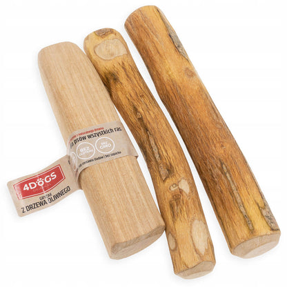 4Dogs Gryzak dla psa z drzewa oliwnego 12–22 cm – naturalny patyk z oliwą, rozmiar S