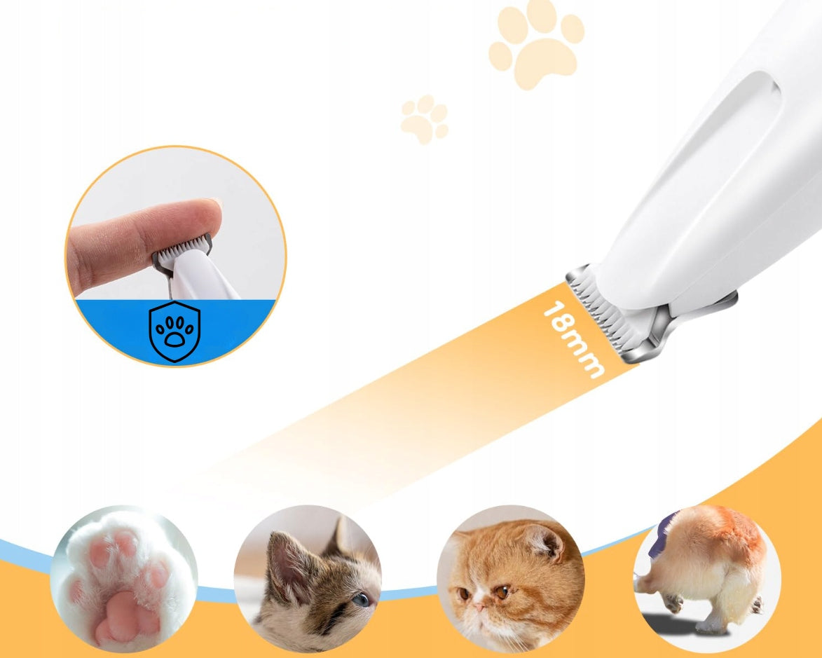 Zaxer Trymer do łap psa i kota z oświetleniem LED, wodoodporny IPX7, ładowany USB