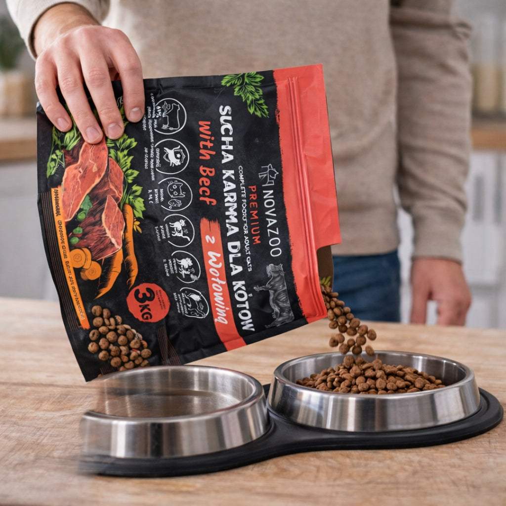 Novazoo Premium sucha karma dla kota 3 kg z wołowiną – 61% mięsa, dla dorosłych kotów