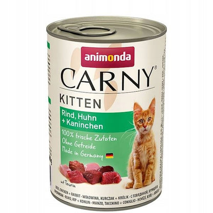 Animonda Carny Kitten karma mokra dla kociąt 6x400 g bezzbożowa w puszce – mix smaków