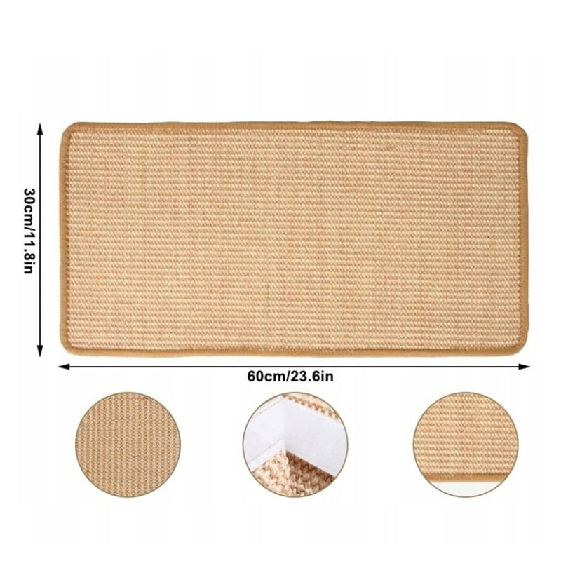 Mata do drapania dla kota z sizalu 60 x 30 cm – płaski drapak antypoślizgowy, beżowa