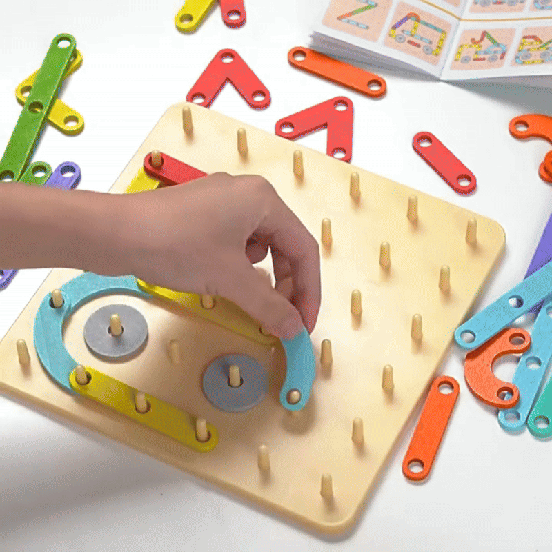Plansza Kreatywna: Drewniane Puzzle Montessori