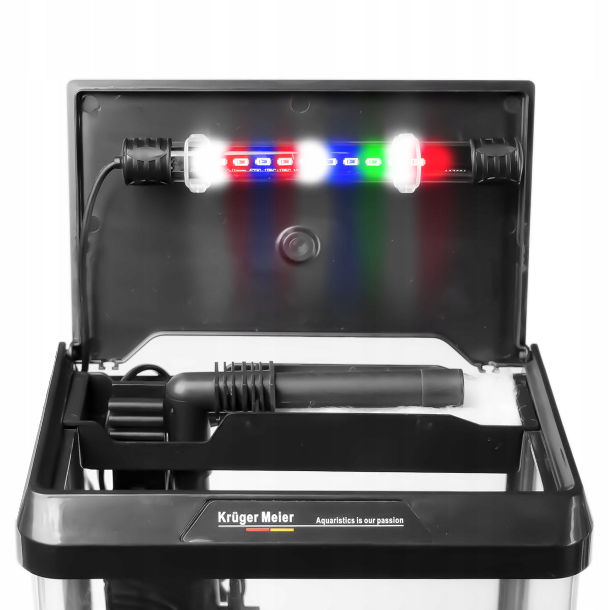 Kruger Meier Como mini akwarium 7 l z filtrem i oświetleniem LED – zestaw Opti White, czarne