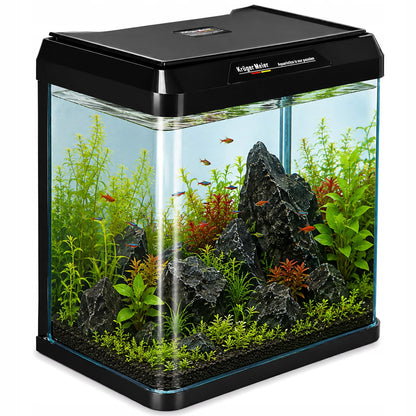 Kruger Meier Como mini akwarium 7 l z filtrem i oświetleniem LED – zestaw Opti White, czarne