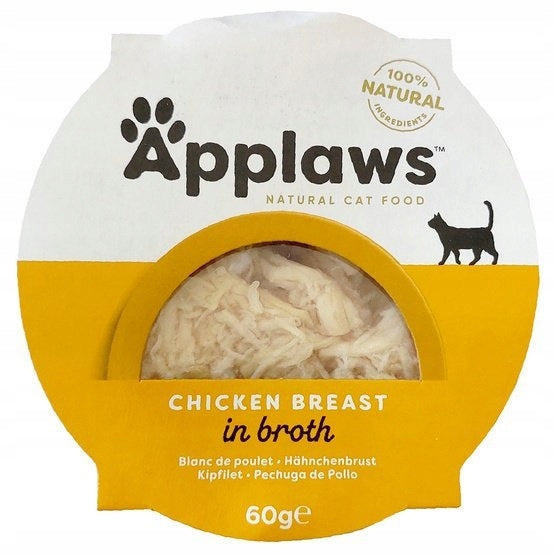 Applaws Mokra karma dla kota pierś z kurczaka z ryżem w bulionie 10 x 60 g – tacki