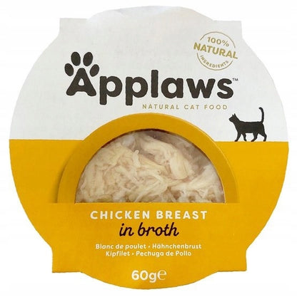 Applaws Mokra karma dla kota pierś z kurczaka z ryżem w bulionie 10 x 60 g – tacki