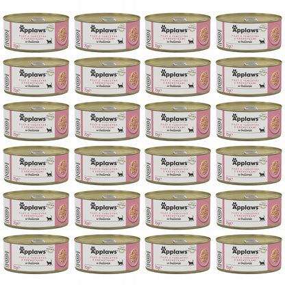 Applaws mokra karma dla kota tuńczyk z krewetkami w bulionie 24x70 g – puszki