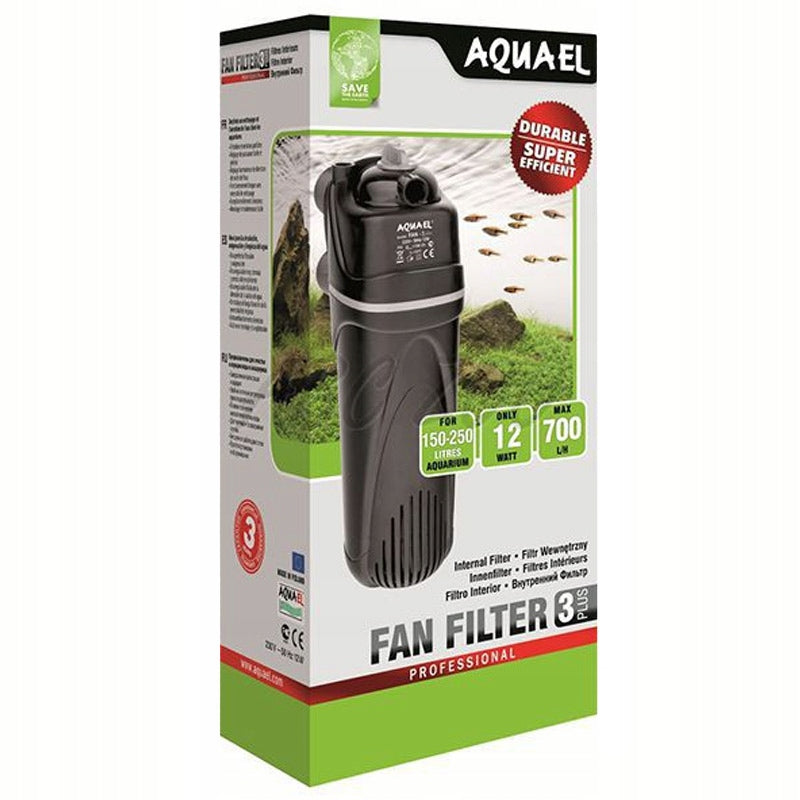AQUAEL FAN 3 Plus filtr wewnętrzny do akwarium 150-250 l, 700 l/h, z regulacją – czarny