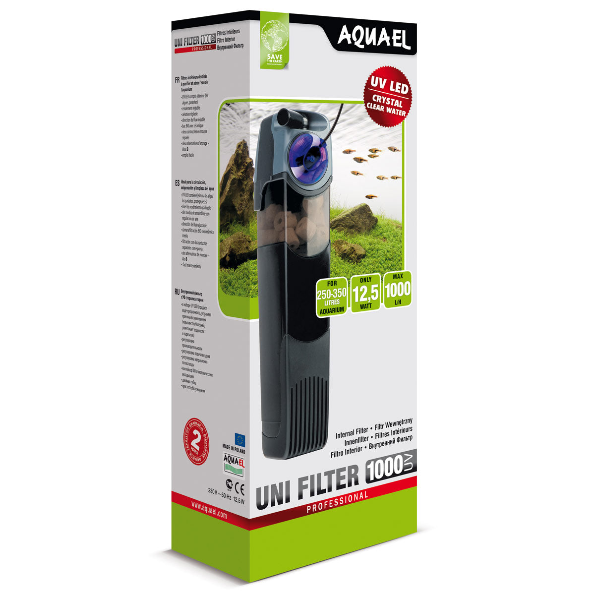 AQUAEL Filtr wewnętrzny do akwarium Unifilter UV 1000 – sterylizator UV LED, 1000 l/h