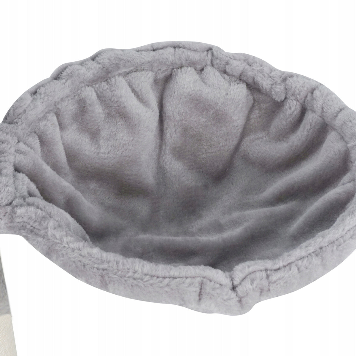 Aga Drapak dla kota 90 cm z domkiem i 3 legowiskami, 3 poziomy, welur – szary