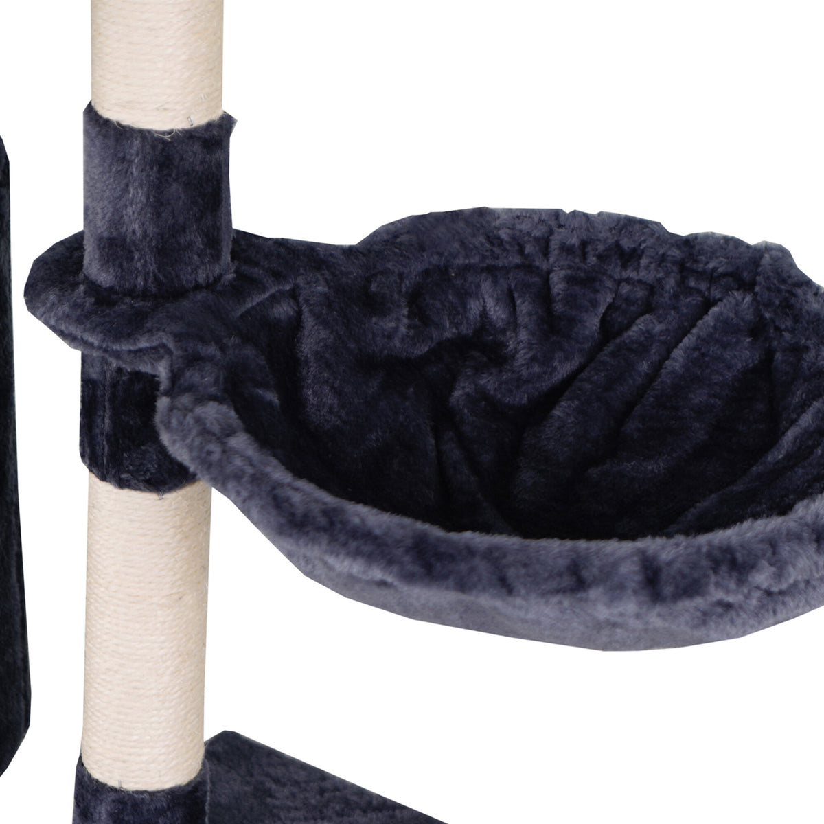 Aga Drapak dla kota 136 cm z domkiem, 4 legowiskami i sizalem – ciemnoszary
