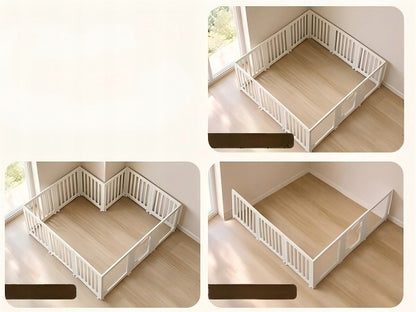 Kojec dla psa i szczeniąt 100x100x60 cm z akrylu, 8 paneli z drzwiami – przezroczysty