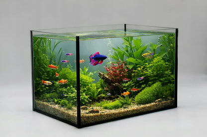 Akwarium szklane prostokątne 12 l 30x20x20 cm – szkło float 4 mm, do ryb i krewetek