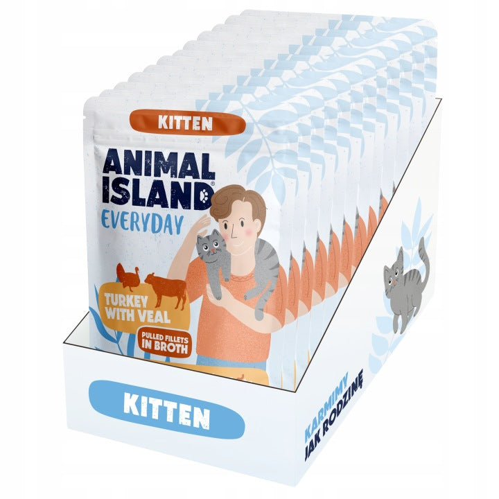 Animal Island mokra karma dla kociąt w saszetkach 24 x 85 g, bezzbożowa – mix smaków