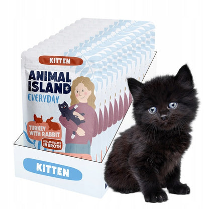 Animal Island mokra karma dla kociąt w saszetkach 24 x 85 g, bezzbożowa – mix smaków