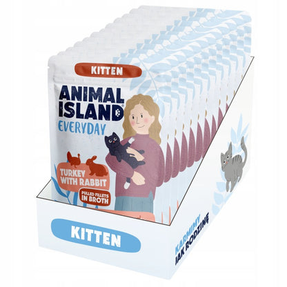Animal Island mokra karma dla kociąt w saszetkach 24 x 85 g, bezzbożowa – mix smaków