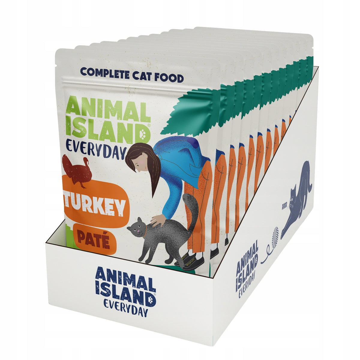 Animal Island Mokra karma dla kota 24 szt. 2,4 kg bezzbożowa, bez cukru – mix smaków