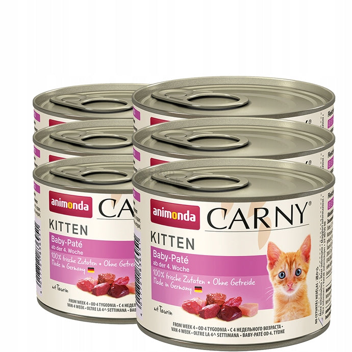 Animonda Carny Kitten Baby Pate mokra karma dla kociąt 6x200 g – pasztet wołowina i kurczak