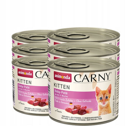Animonda Carny Kitten Baby Pate mokra karma dla kociąt 6x200 g – pasztet wołowina i kurczak