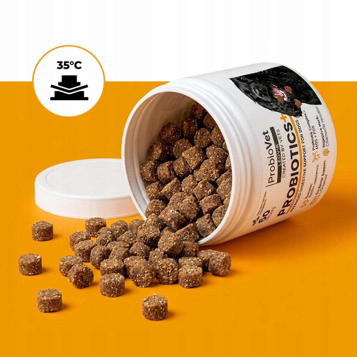 ProbioVet Probiotics+ probiotyk dla psa w kąskach na trawienie i jelita – 2x60 szt.