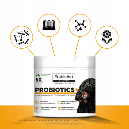 ProbioVet Probiotics+ probiotyk dla psa w kąskach na trawienie i jelita – 2x60 szt.