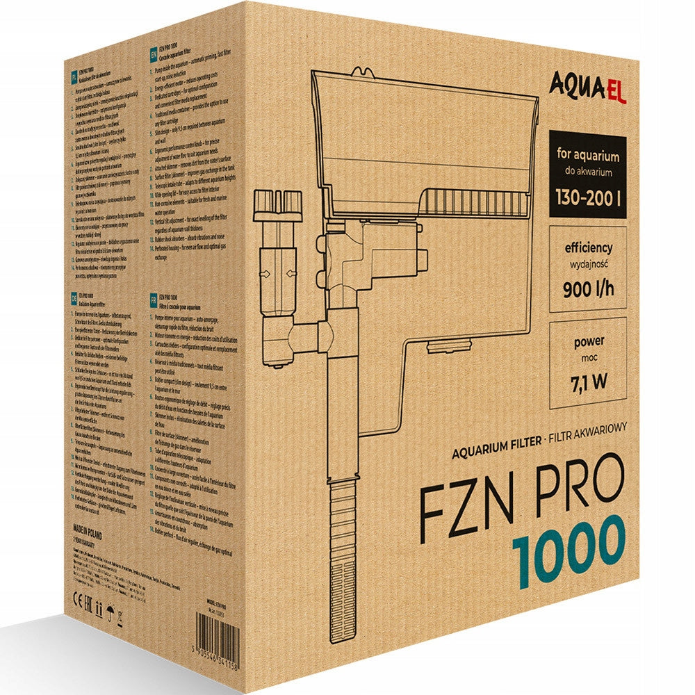 Aquael Filtr kaskadowy do akwarium FZN PRO 1000 – 900 l/h, 130-200 l, ze skimmerem